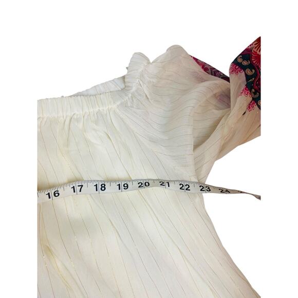 NWT Cato Womens Bohemian Relaxed Fit Printed Blouse Top Puff Sleeve Cream 22/24W - Picture 7 of 7